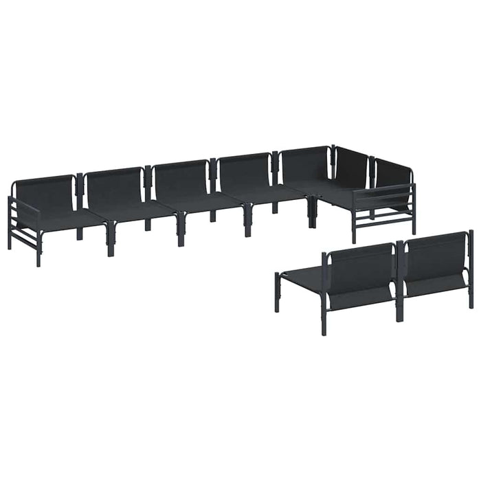 Hagesofa Set 8 pcs Antrasitt Stål