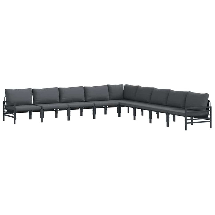 Hagesofa Set 9 pcs Antrasitt Stål