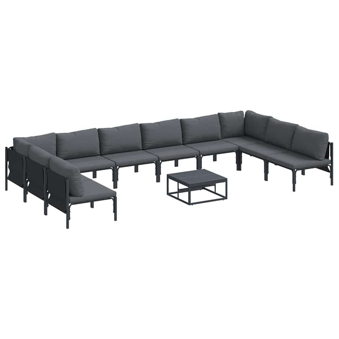 Hagesofa Set 11 pcs Antrasitt Stål