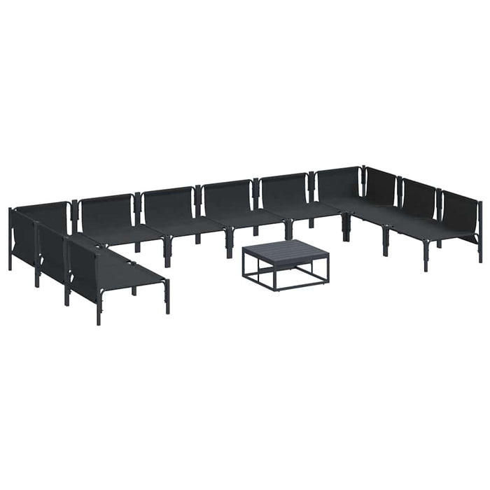 Hagesofa Set 11 pcs Antrasitt Stål