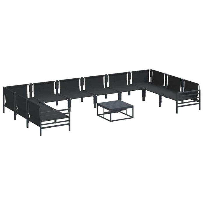 Hagesofa Set 11 pcs Antrasitt Stål