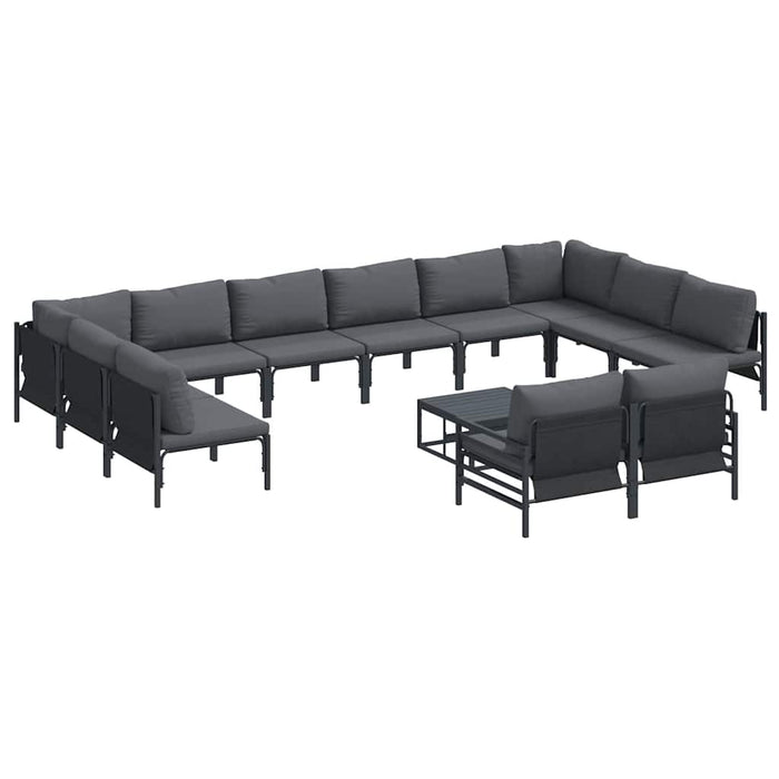 Hagesofa Set 13 pcs Antrasitt Stål