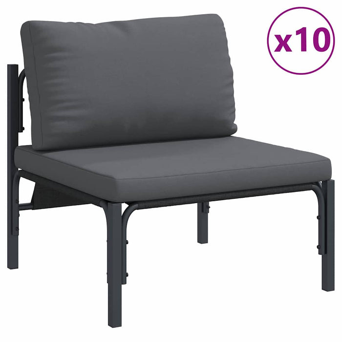 Hagesofa Set 14 pcs Antrasitt Stål