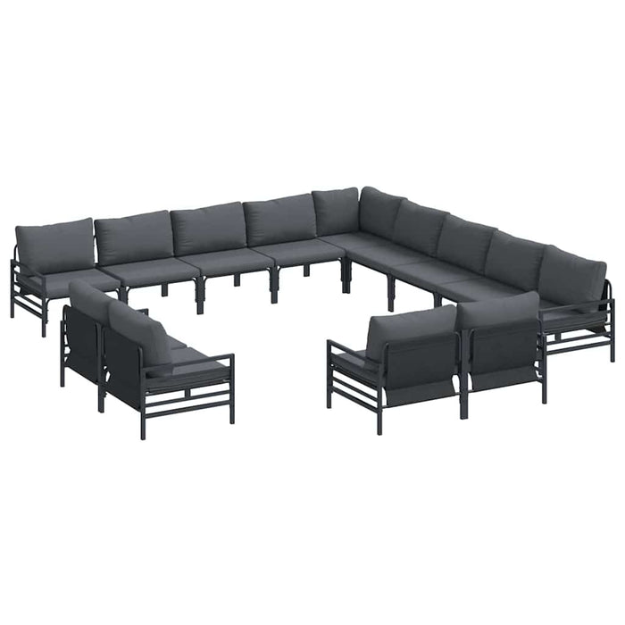 Hagesofa Set 13 pcs Antrasitt Stål