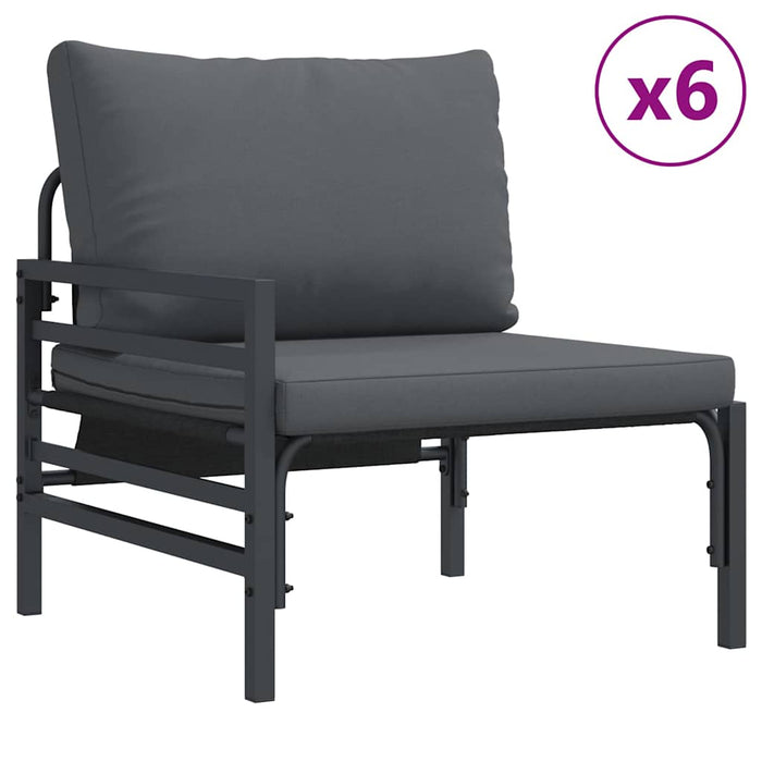 Hagesofa Set 14 pcs Antrasitt Stål