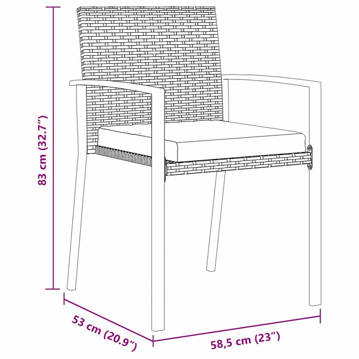 5 Delers Hagedinning Sett Svart Polyrotting