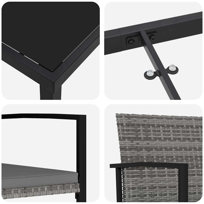 5-delt hagespisesett grå poly rotting