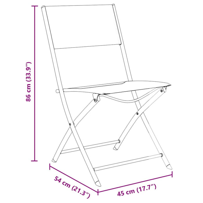5 Delers Hage SpiseSett Svart Textilene og Stål