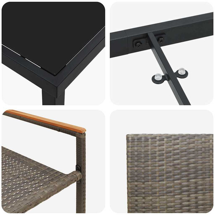 5 delers hage dining set Grå Poly Rottning