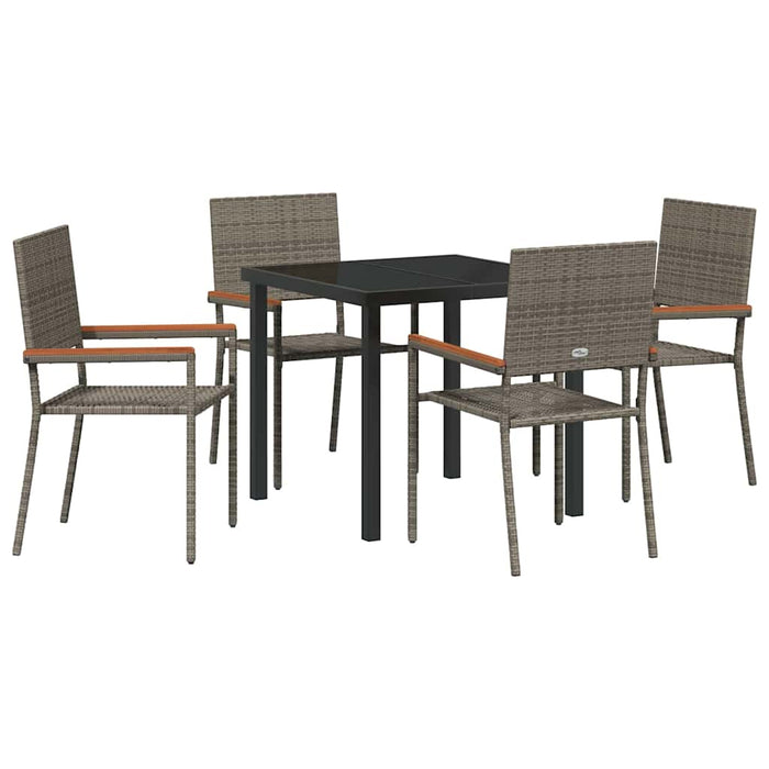 5 delers hage dining set Grå Poly Rottning