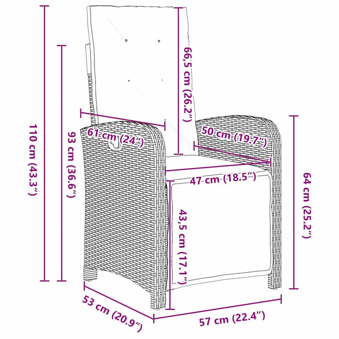 5-delt hage spisebordsett grå polyrotting