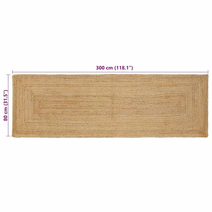Teppe Beige 80 x 300 cm Jute