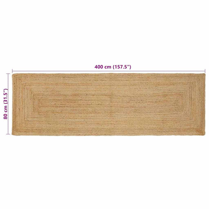 Teppe Beige 80 x 400 cm Jute