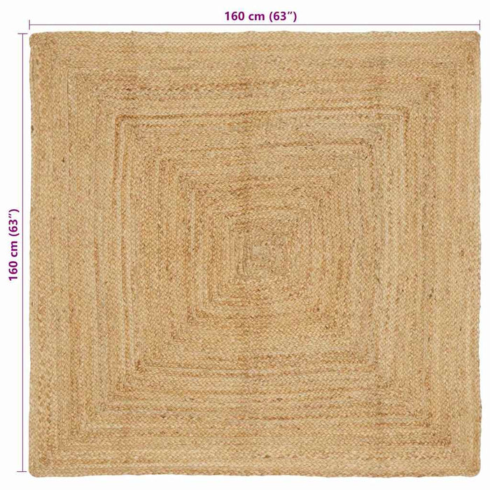 Teppe Beige 160 x 160 cm Jute