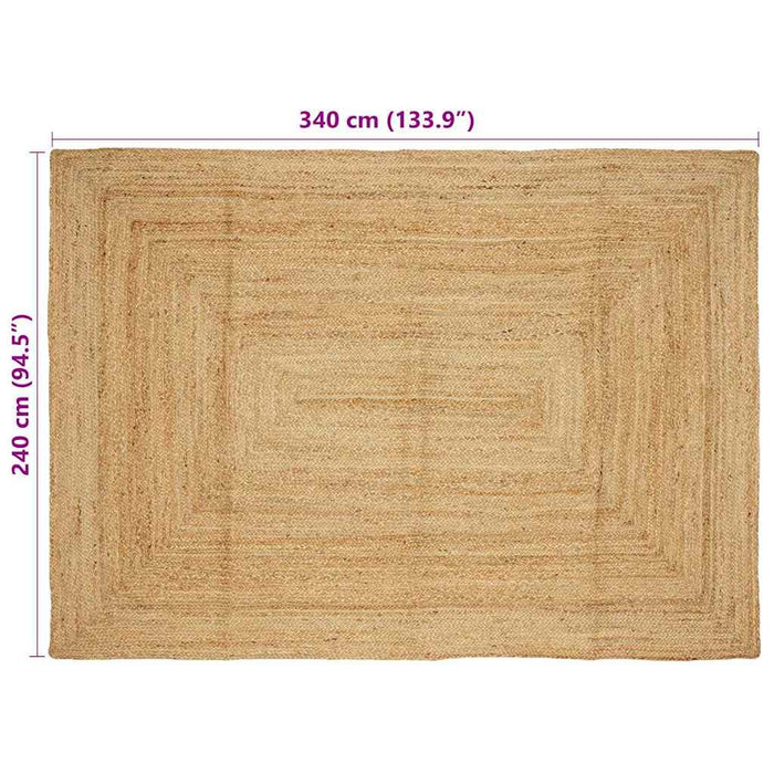 Teppe Beige 240 x 340 cm Jute