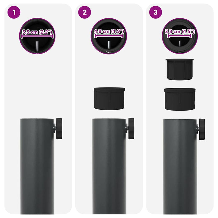 Uteliv parasollfester Mørke grå 48 x 48 x 32 cm Stål, betong