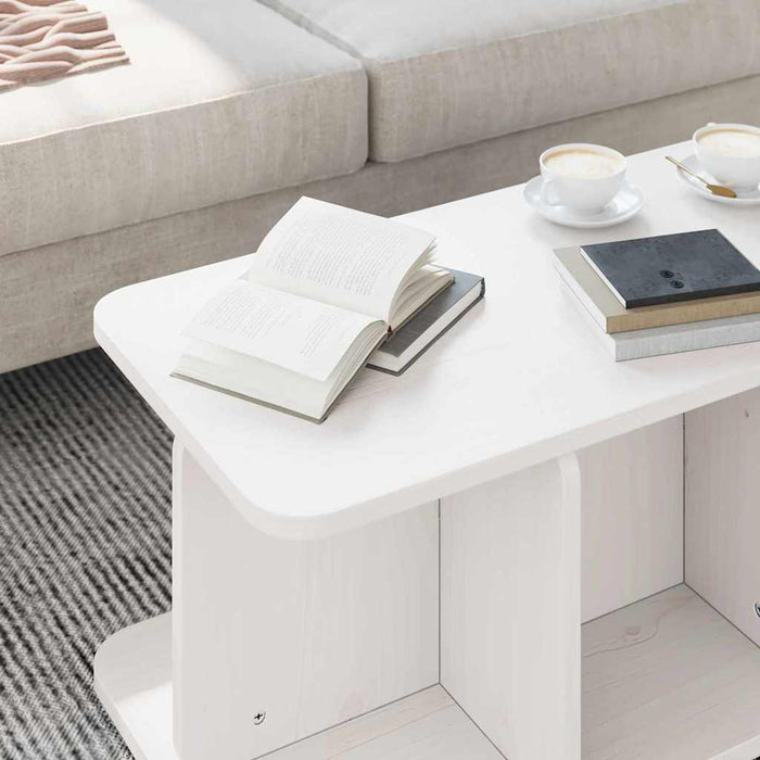 Kaffebord Hvit 80 x 39.5 x 33.5 cm Heltre furu