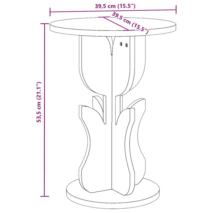 Sidetabell Naturlig 39.5 x 39.5 x 53.5 cm Heltre furu