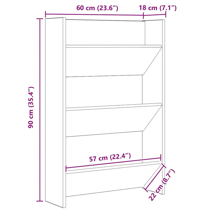 Veggskoskap med hylle Veggmontert artisan eik Konstruert tre