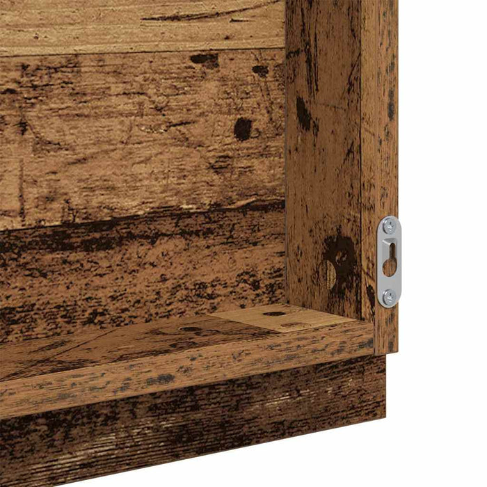 Speil med speillys Gammelt tre 90 x 8.5 x 37 cm Konstruert tre