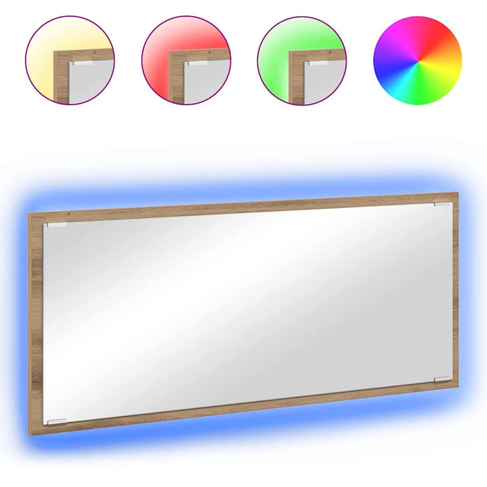 Speil med speillys artisan eik 90 x 8.5 x 37 cm Konstruert tre