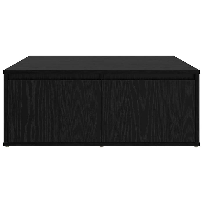 Kaffebord med skuff Svart eik 80 x 80 x 31 cm Konstruert tre