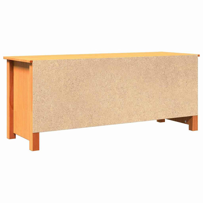 Skobenk med hylle Voksbrun 110 x 38 x 45.5 cm Heltre furu