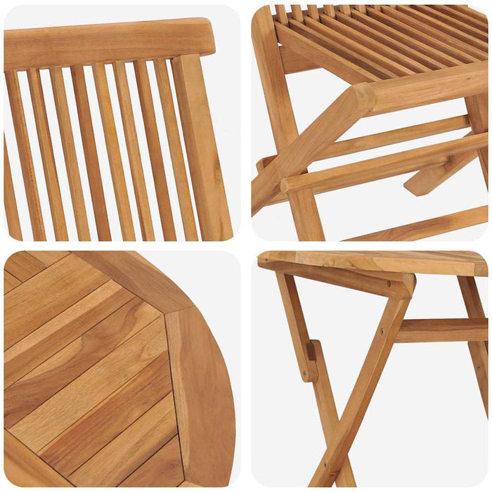 3-delt sammenleggbart hage bistro-sett i solid akasietre