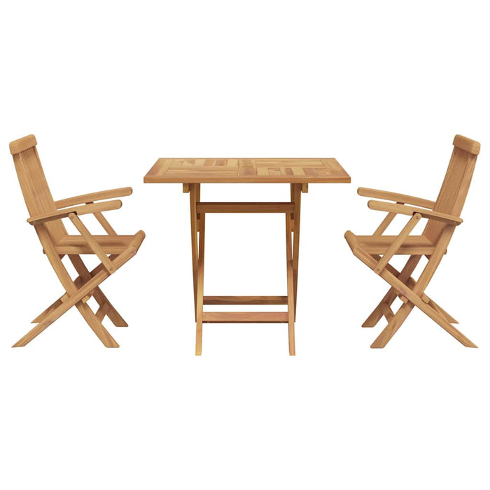 3 Delers Sammenleggbart Hage Bistro Set Solid Tre Akasietre