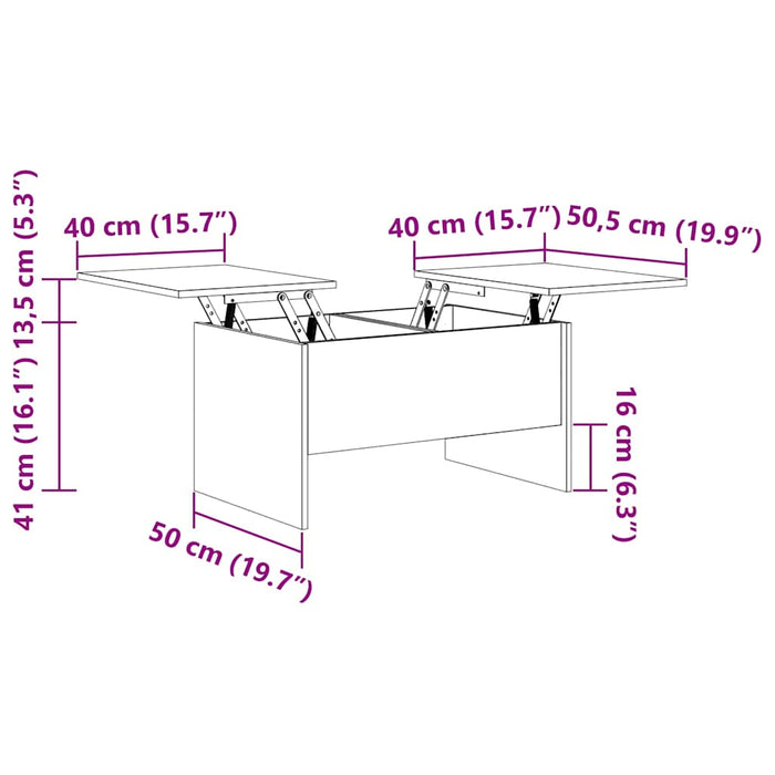 Kaffebord Svart eik 80 x 50,5 x 42,5 cm Konstruert tre