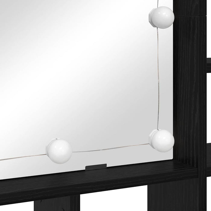 Speilskap med hylle Svart eik 91 x 15 x 76.5 cm Konstruert tre