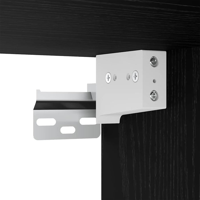 Speilskap med hylle Svart eik 91 x 15 x 76.5 cm Konstruert tre