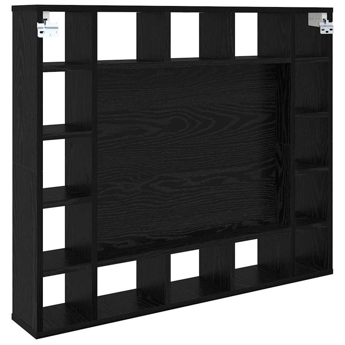 Speilskap med hylle Svart eik 91 x 15 x 76.5 cm Konstruert tre