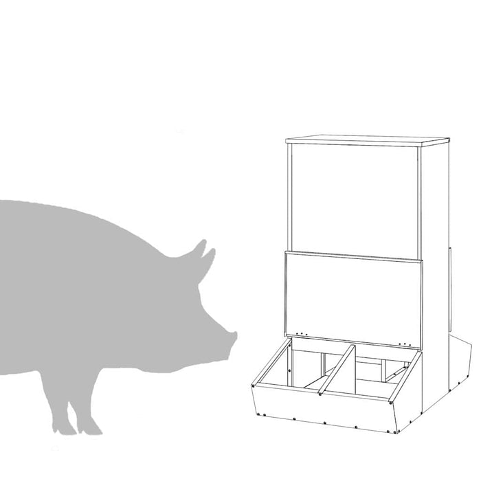 Fôringsautomat for Svin Svart 55 x 51 x 91.5 cm