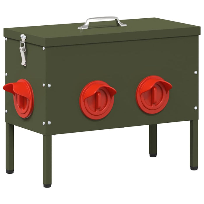 Hønsefutteral Olivengrønn 41,5 x 20,5 x 33 cm Kaldvalsget Stål