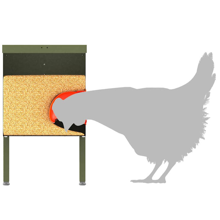 Hønsefutteral Olivengrønn 41,5 x 20,5 x 33 cm Kaldvalsget Stål
