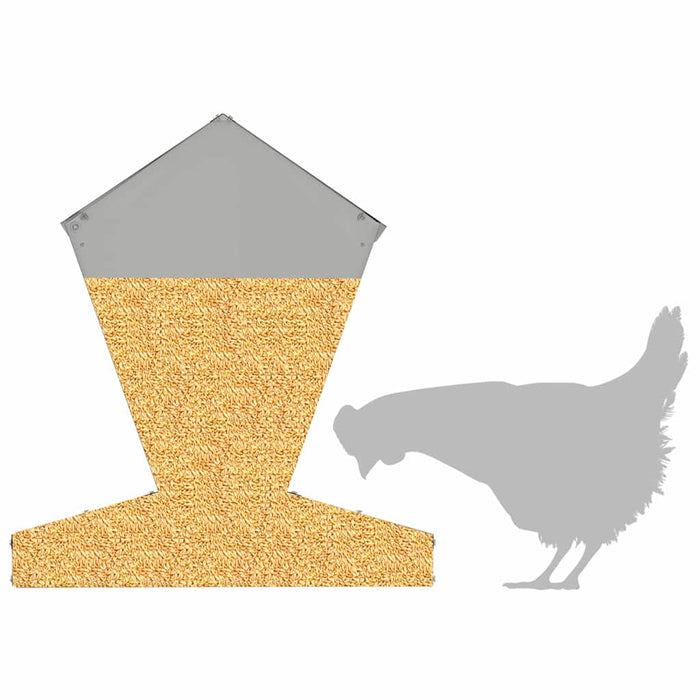 Hønsefutteral sølv 40 x 40 x 45 cm Galvanisert Stål