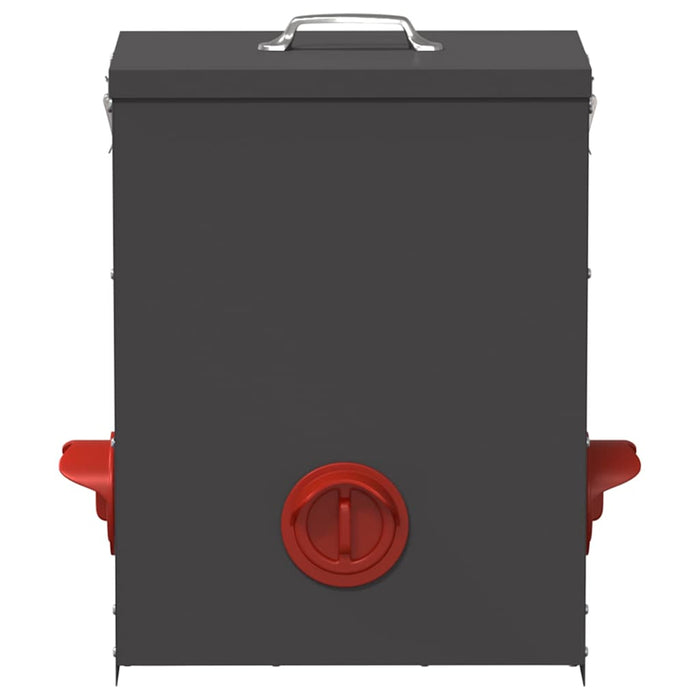 Hønsefutteral Svart 32,5 x 20,5 x 43 cm Kaldvalsget Stål