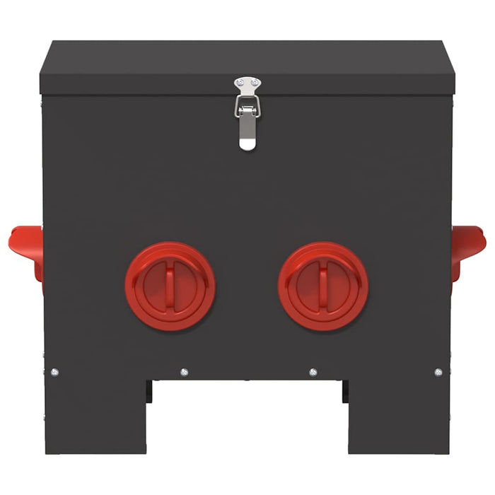 Hønsefutteral 2 pcs Svart 60.5 x 29 x 51 cm Kaldvalsget Stål