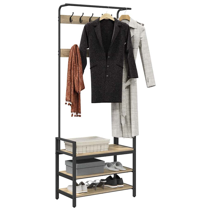 Kleshenger med hylle Sonoma eik 75 x 34 x 184 cm Konstruert tre