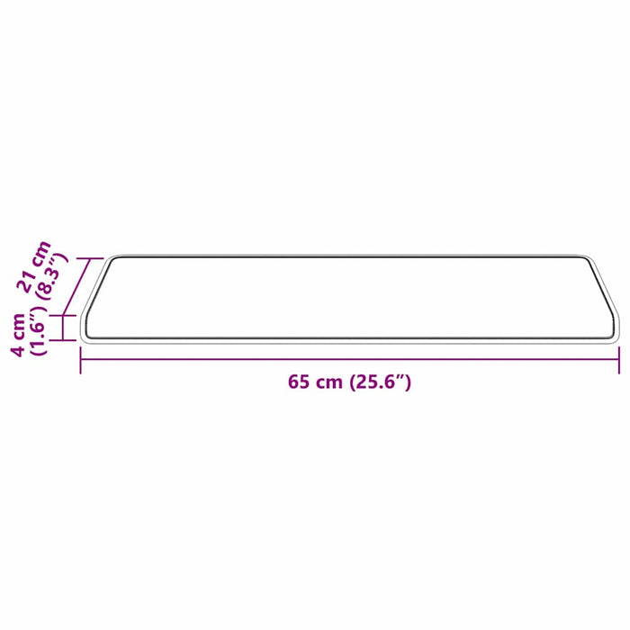 Selvlimende trappematter Stripete 15 pcs Rød 65 x 21 x 4 cm