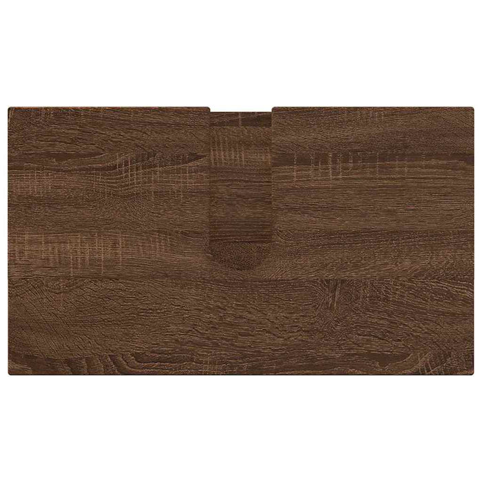 Baderomsinnredningssett med dør 2 pcs brun eik 61 x 35 x 64 cm