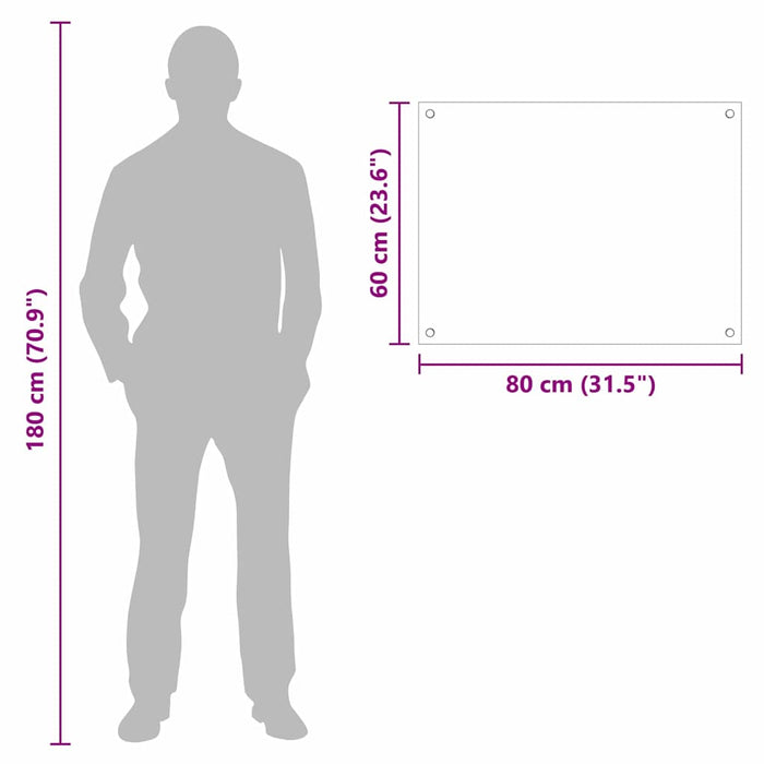 Kjøkkenbakplate Hvit 80 x 60 x 0.8 cm herdet glass