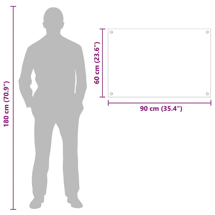 Kjøkkenbakplate Hvit 90 x 60 x 0.8 cm herdet glass
