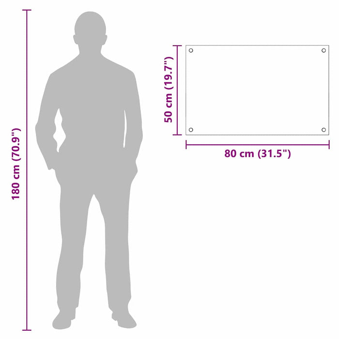 Kjøkkenbakplate Gjennomsiktig 80 x 50 x 0.8 cm herdet glass