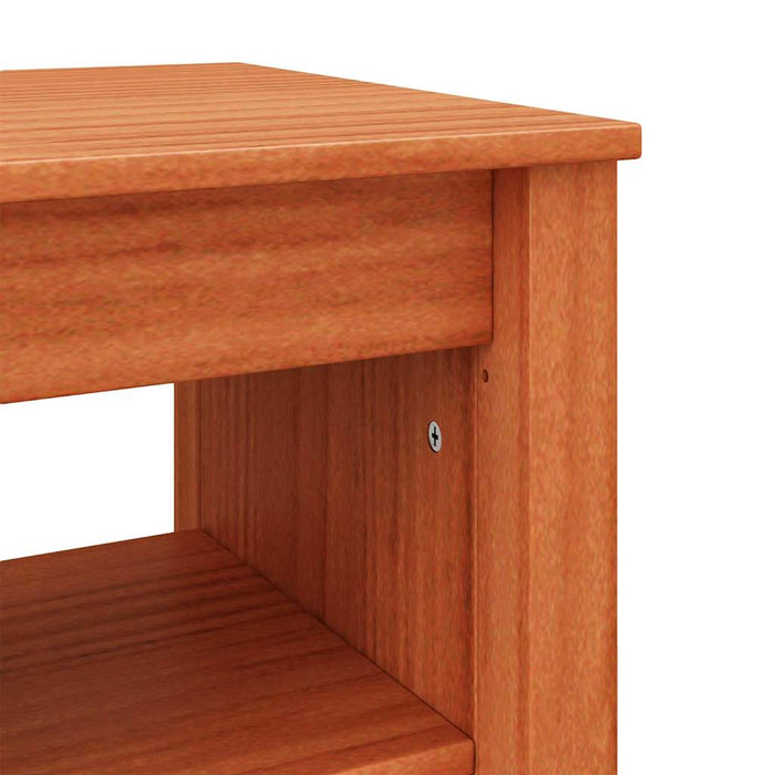 Skobenk med hylle Voksbrun 160 x 36,5 x 50 cm Heltre furu