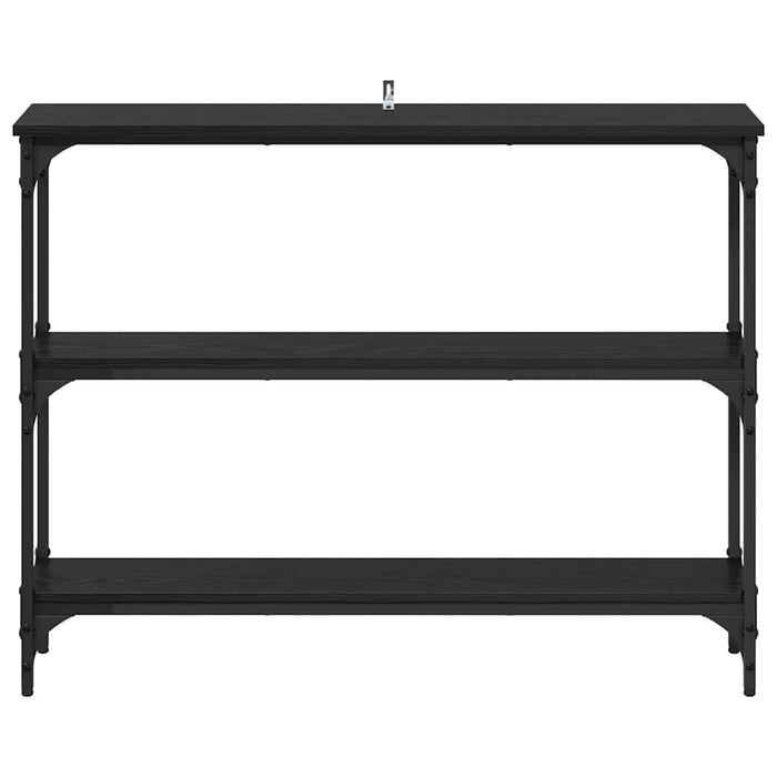 Konsollbord Svart eik 100 x 22.5 x 75 cm Ingeniørtre og Metall