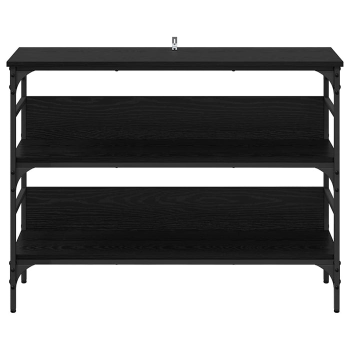 Konsollbord med hylle Svart eik 100 x 32 x 75 cm Konstruert tre