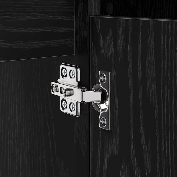 Vaskeskap med dør Svart Eik 80 x 33 x 60 cm Ingeniørtre og jern