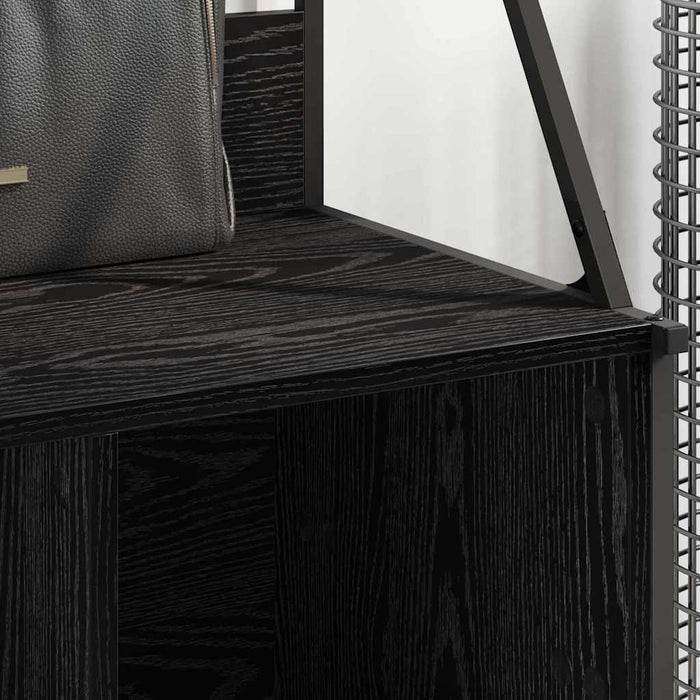 Klesstativ med hylle Svart Eik 100 x 41 x 184 cm Konstruert tre